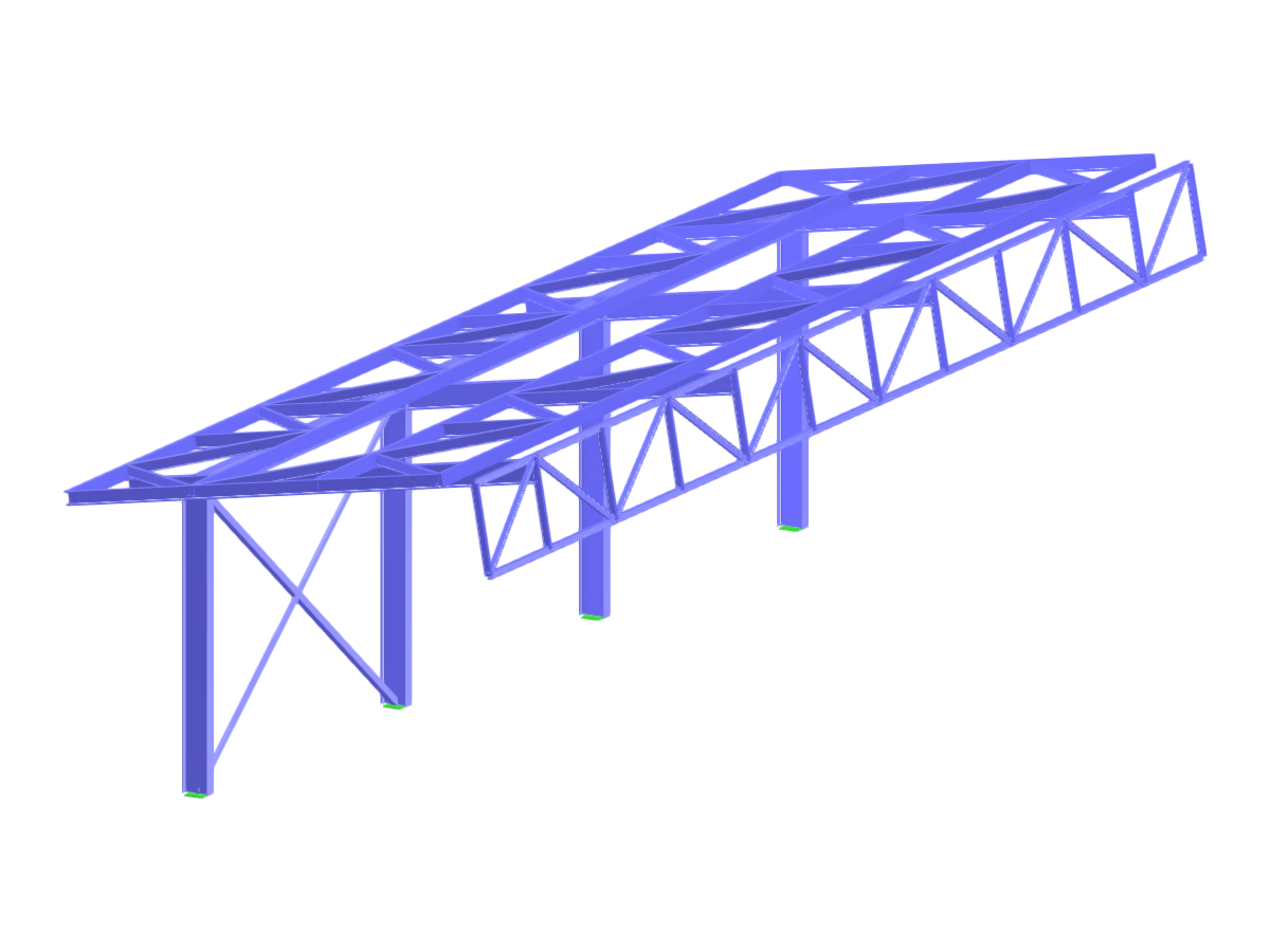 Стальная парковочная навес с видимыми конструктивными элементами, подчеркивающими ее каркас и опорные столбы для защиты автомобилей.