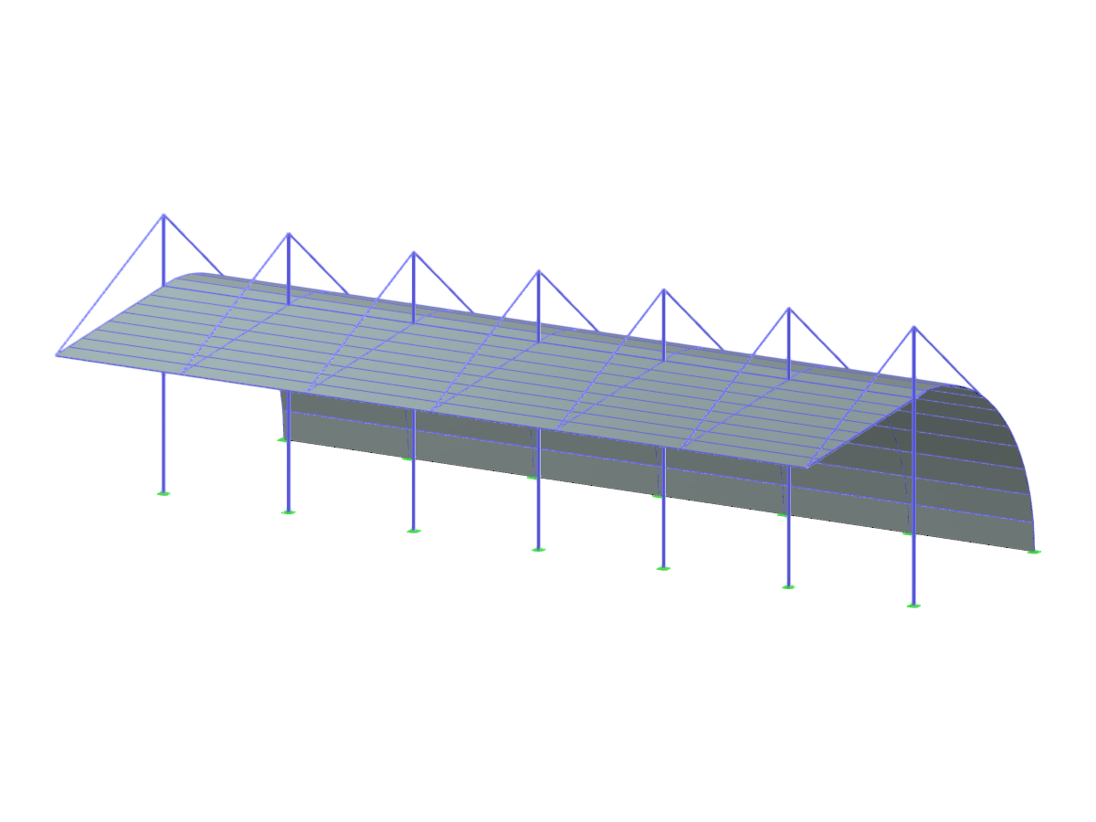 Детальный вид стального укрытия, показывающий его несущий каркас и компоненты.