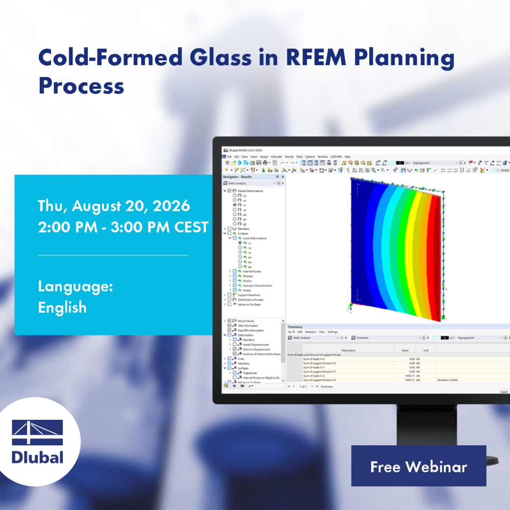 Холодногнутое стекло в процессе планирования RFEM