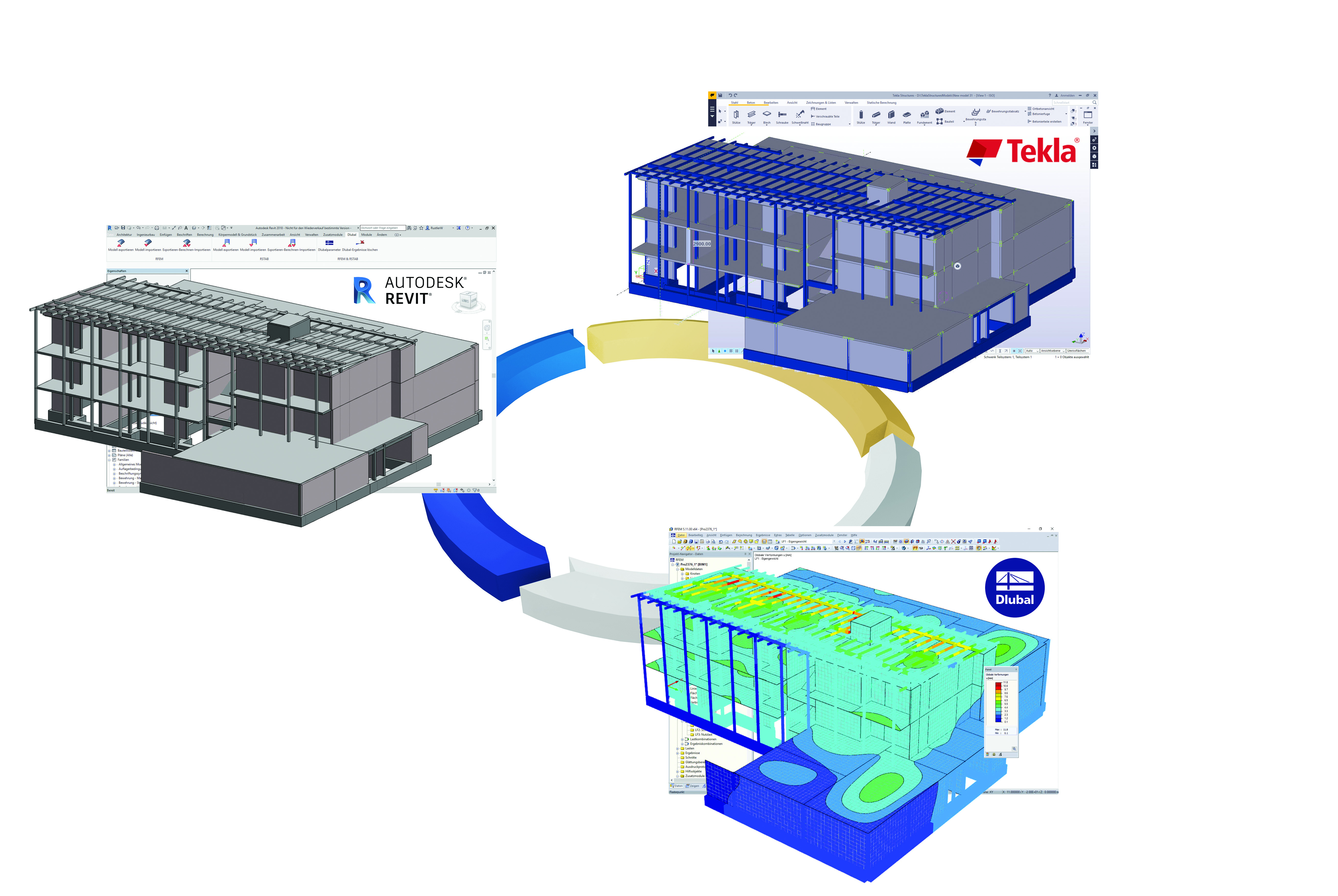 Revit，计算Dlubal RFEM，结构Tekla Structures