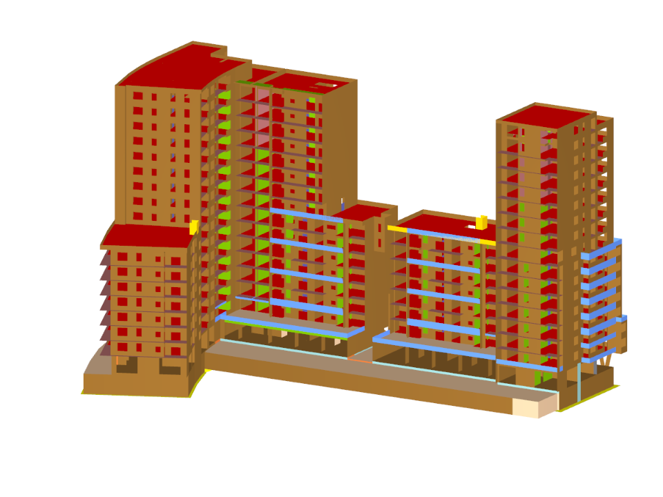 波兰克拉科夫的高层住宅建筑，带商店和地下停车场