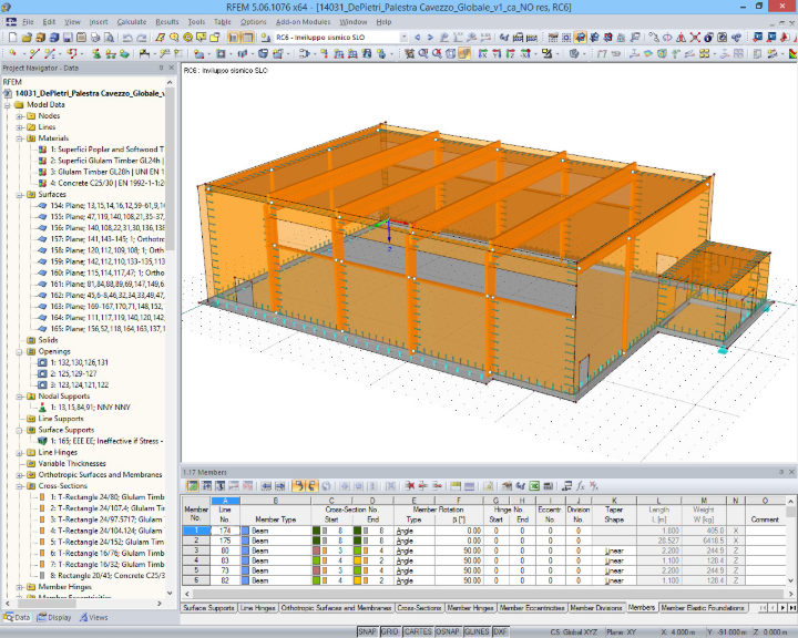 RFEM 中的健身房 3D 模型（© Studio Ergodomus）