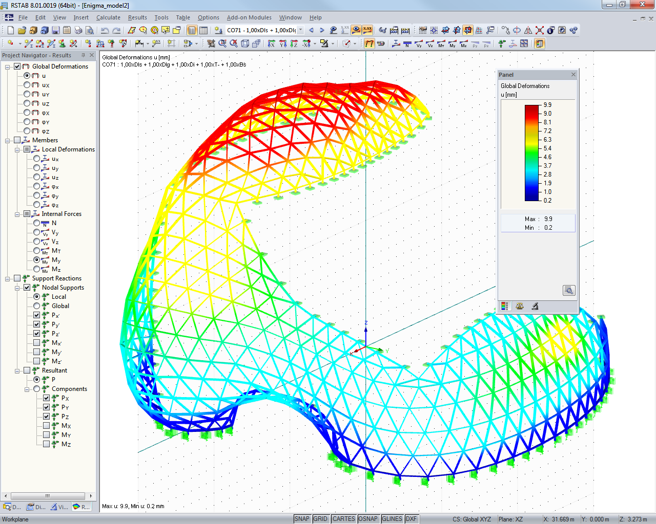 Modell des „Enigma“ in RSTAB (© Novum Structures)