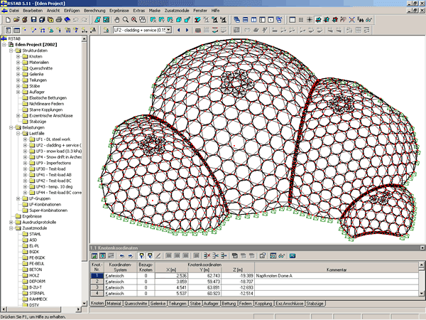 3D-Modell des Gewächshauses in RSTAB (© MERO)