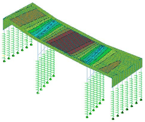 Stahlbeton-Brücke auf Pfahlgründung
