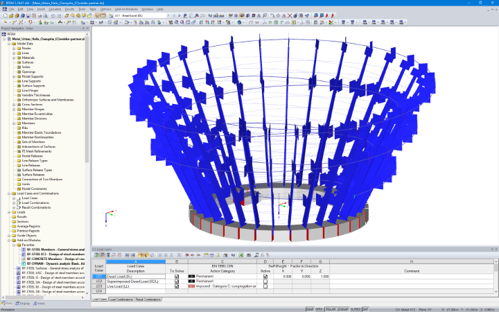 Modell der Meixi Urban Helix, Changsha in RFEM (© Weiske + Partner GmbH)