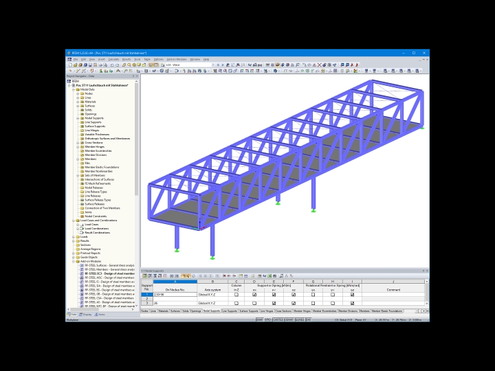 RFEM 空间桁架模型 (© Statik Breinbauer)