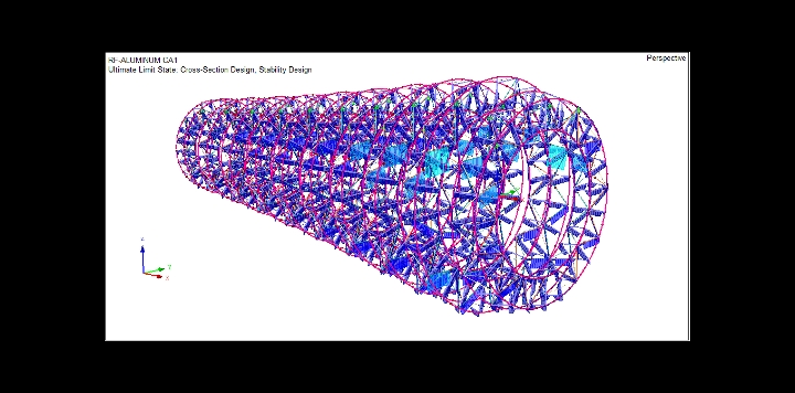 使用附加模块 RF-ALUMINUM 设计的 RFEM 模型 (© T&E Support)