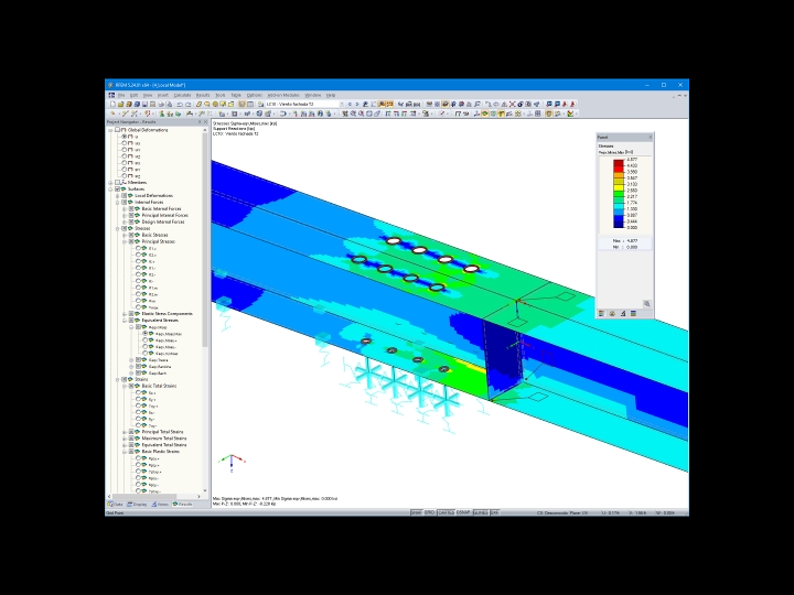 钢-木梁连接局部 RFEM 模型 (© Maderas Besteiro)