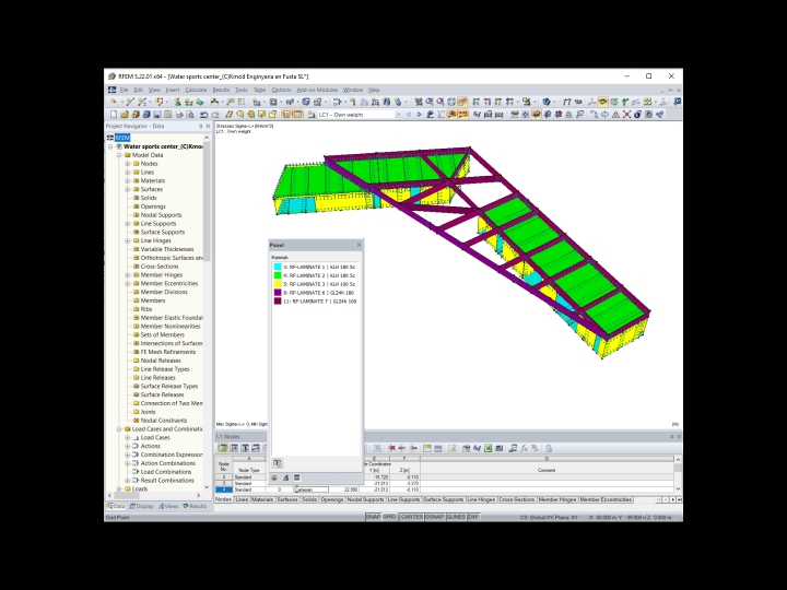 水上运动中心 RFEM 模型 (© Kmod Enginyeria en Fusta SL)