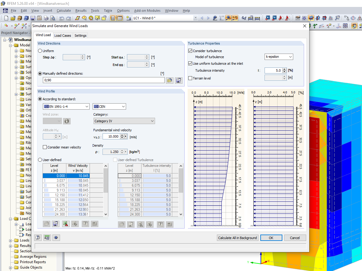 与RWIND Simulation的接口中的风荷载描述