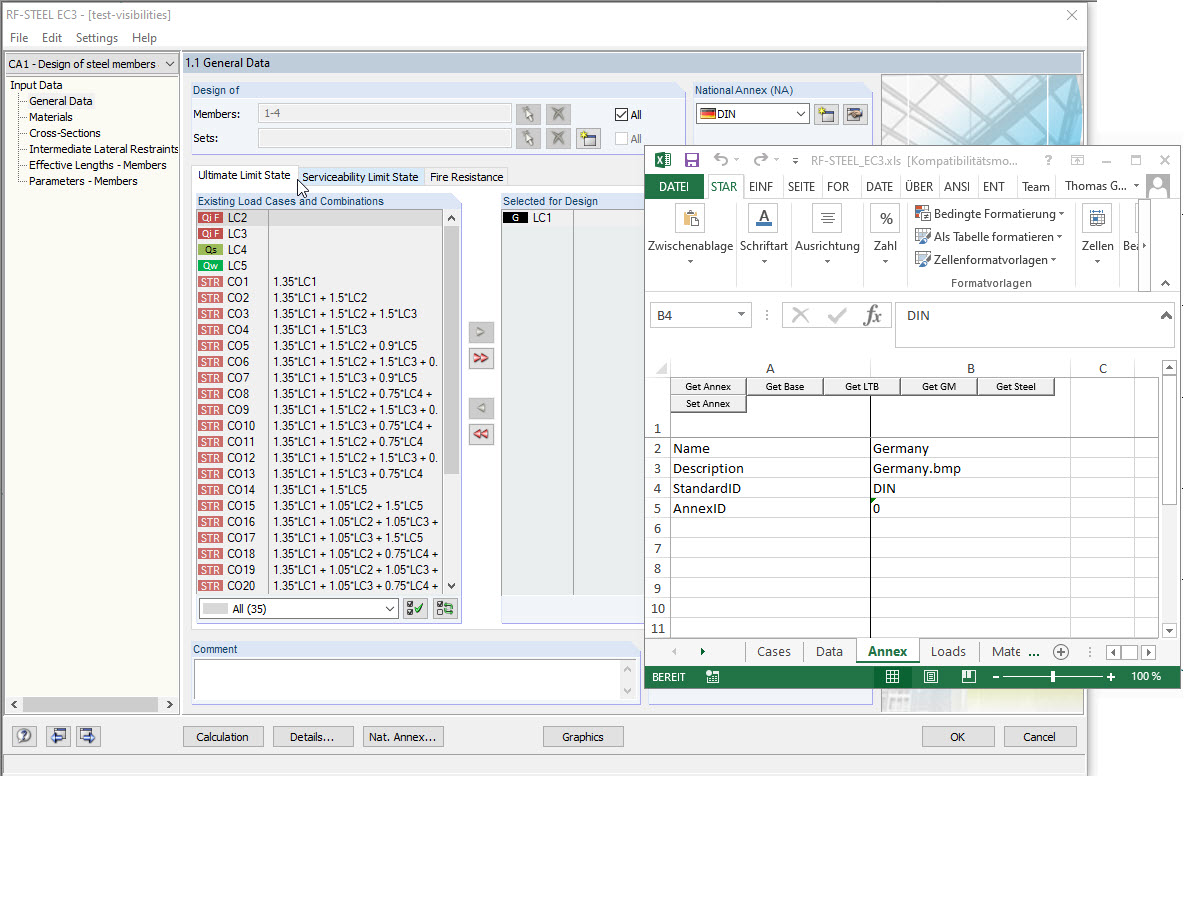 显示STEEL EC3的AnnexID和StandardID附录