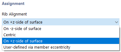 选择肋对齐