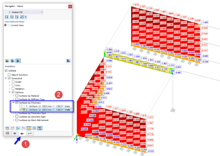 墙体面的可见性
