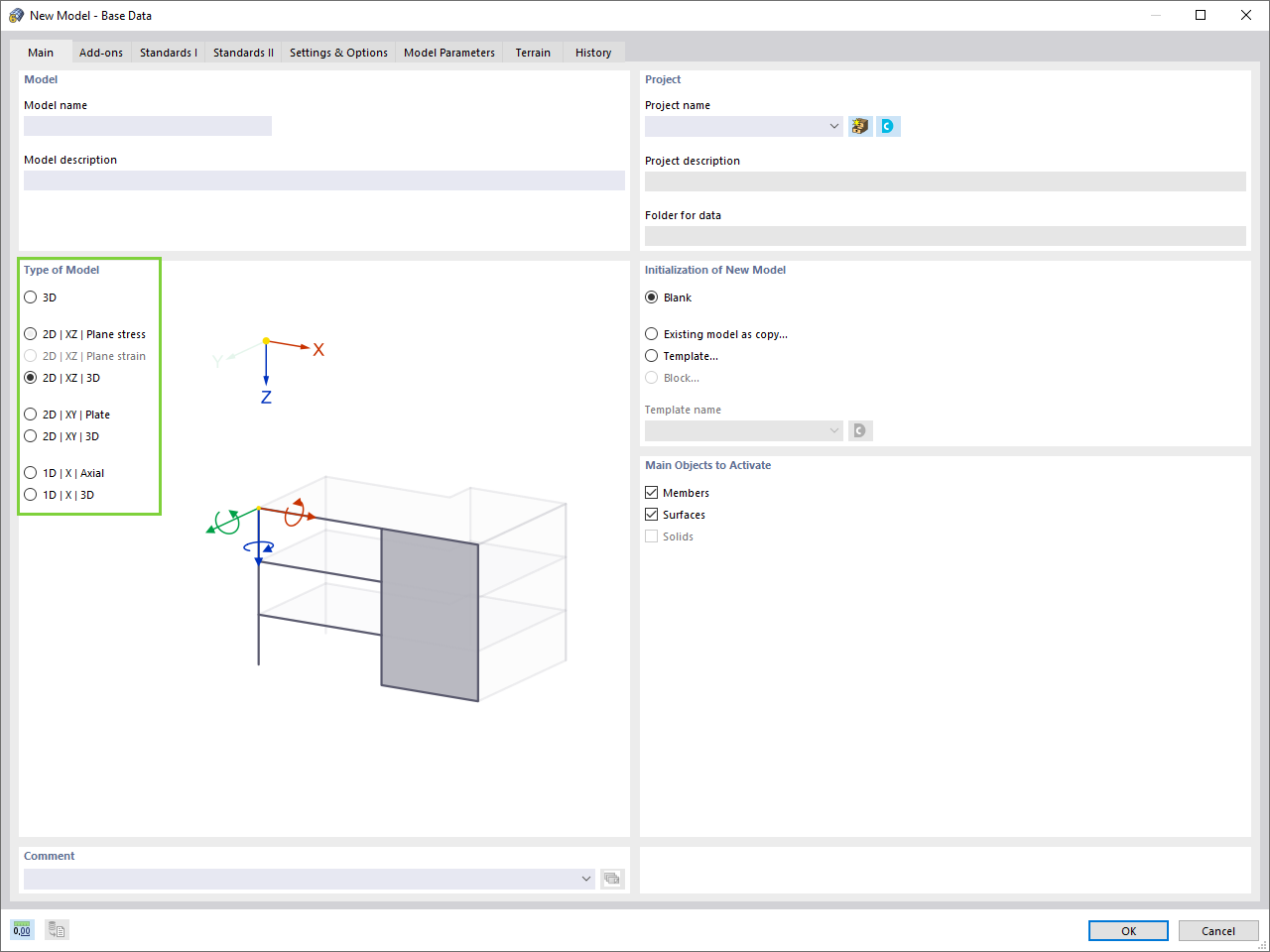 RFEM 6中的模型类型