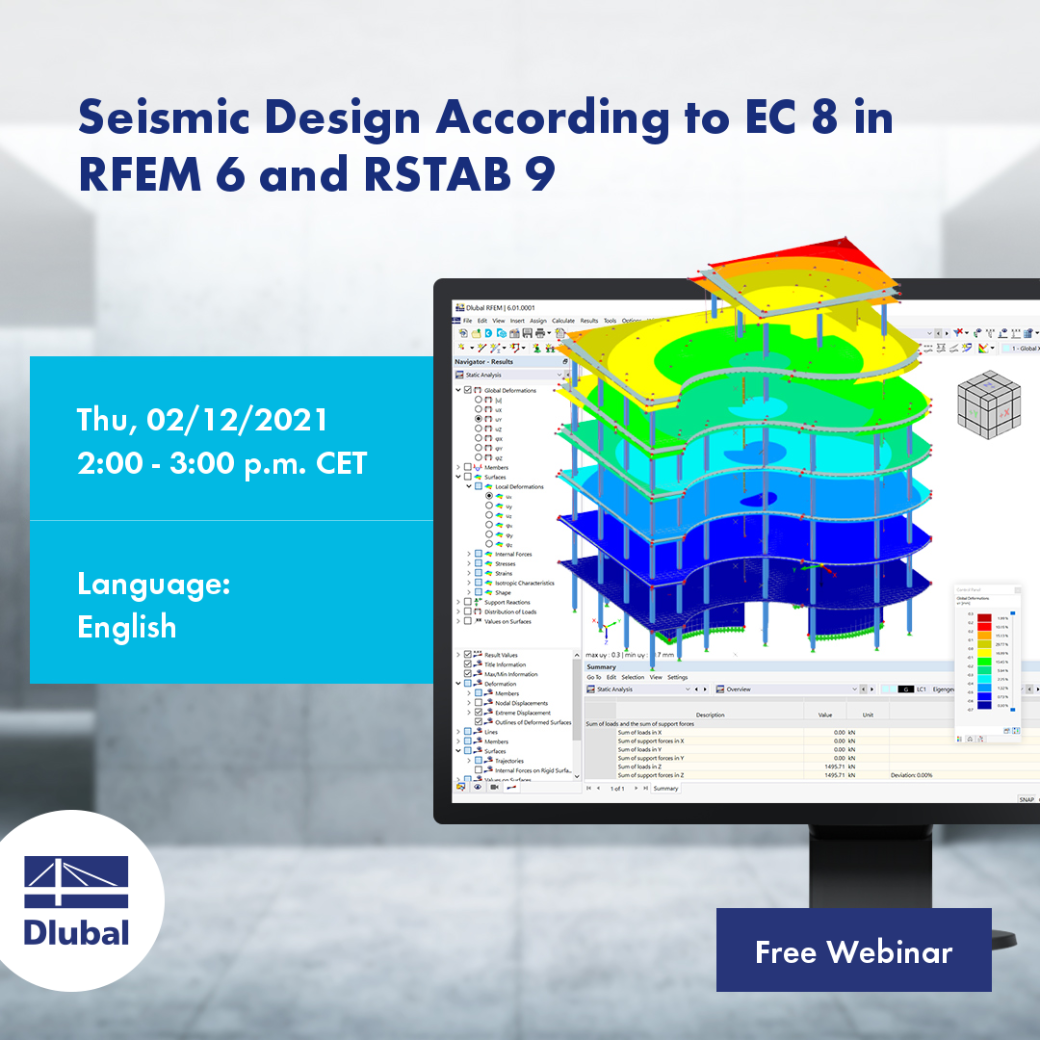 在 RFEM 6 和 RSTAB 9 中按照规范 EC 8 进行抗震设计