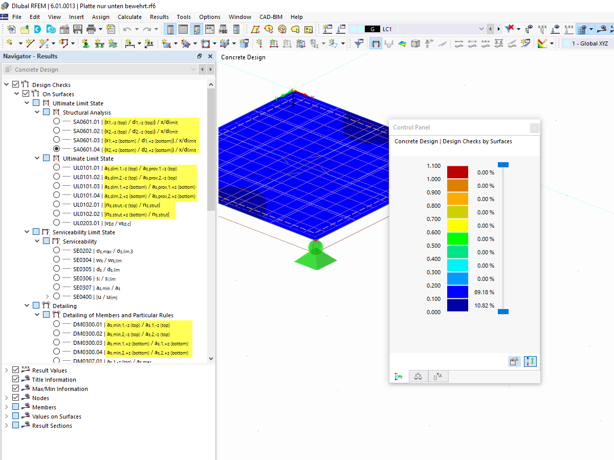 FAQ 005153 | 使用RFEM 6可以设计单层钢筋面吗？