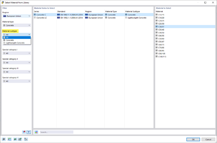 材料子类型混凝土和轻质混凝土