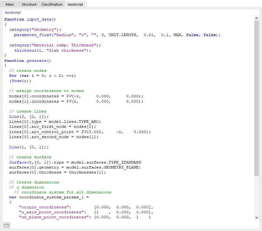 块的 JavaScript 参数