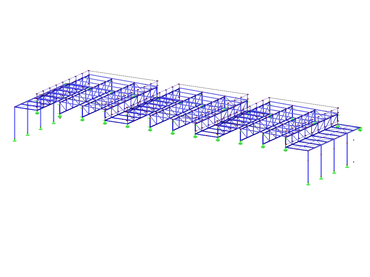 RFEM 中北大厅的部分模型（© Isenmann Ingenieure）