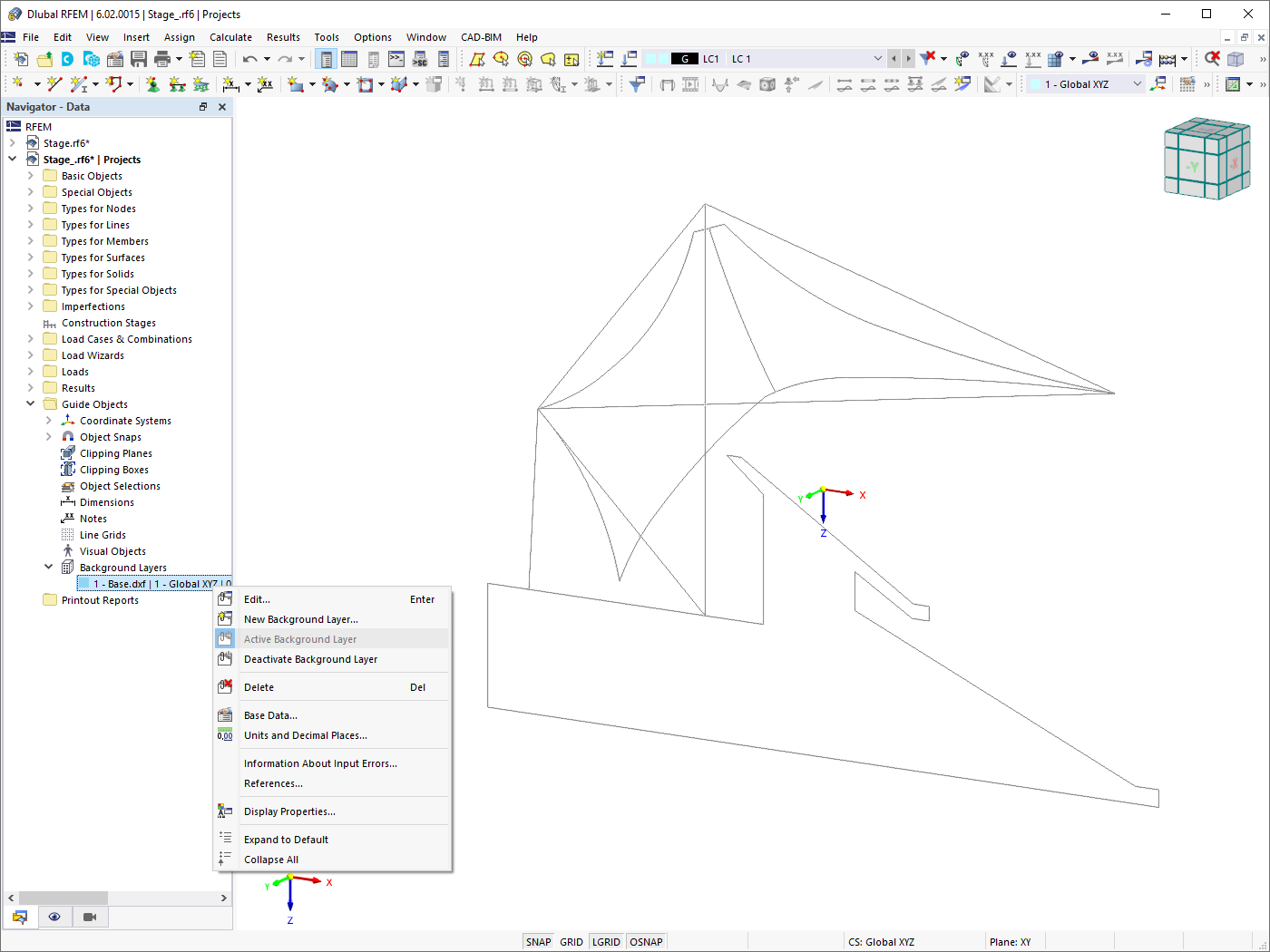 RFEM 中的背景图层