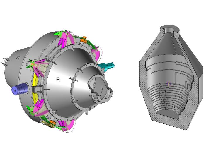 3D 渲染图和蒸馏器截面 (© ATI COM)