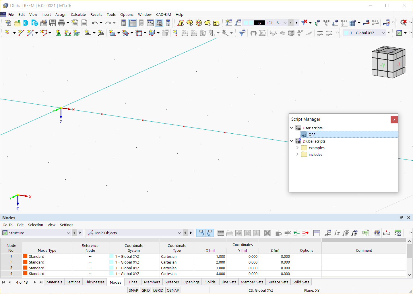 RFEM 6工作窗口中的单元