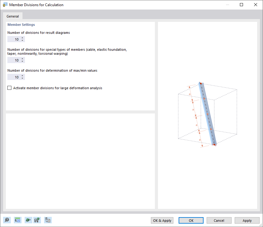 “进行分析的杆件划分”对话框