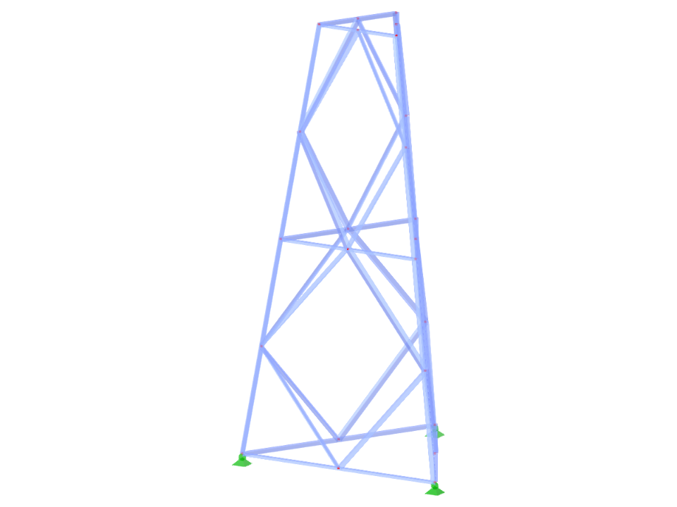 模型编号 2365 | TST041 | 网架塔 | 三角平面 | 菱形对角线与水平线
