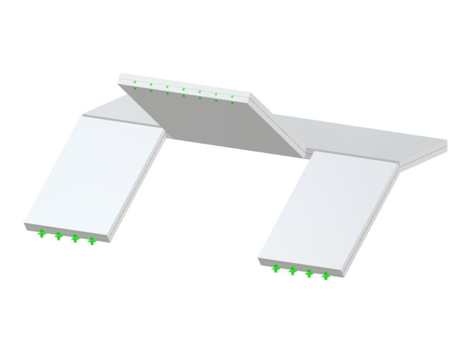 混凝土楼梯由三个梯段组成，中间设有分开的折返梯段。设计高效合理，有利于荷载分配。