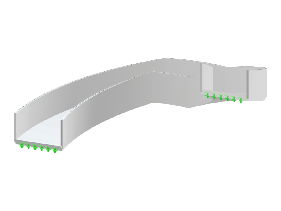 带平台板的单跑圆柱形混凝土楼梯；设计为右旋螺旋走向
