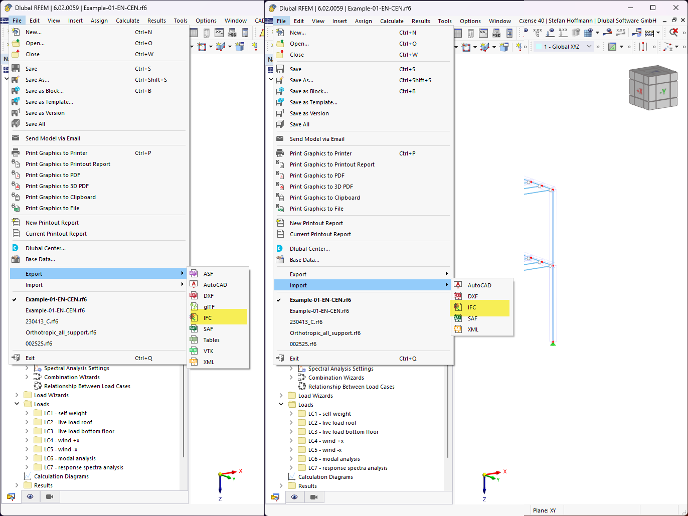 FAQ 005373 | 如何在 RFEM 6/RSTAB 9 中导出或导入 IFC 文件？