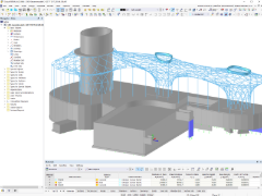 室外和室内游泳池 AQUAtherm Straubing 的 RFEM 模型 | © Baumruck + Oswald