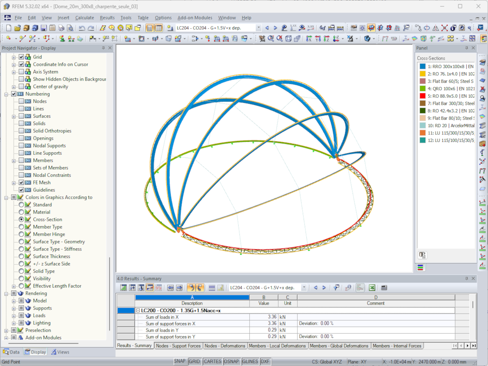 RFEM 中可伸缩穹顶模型（©Odo S＆E）
