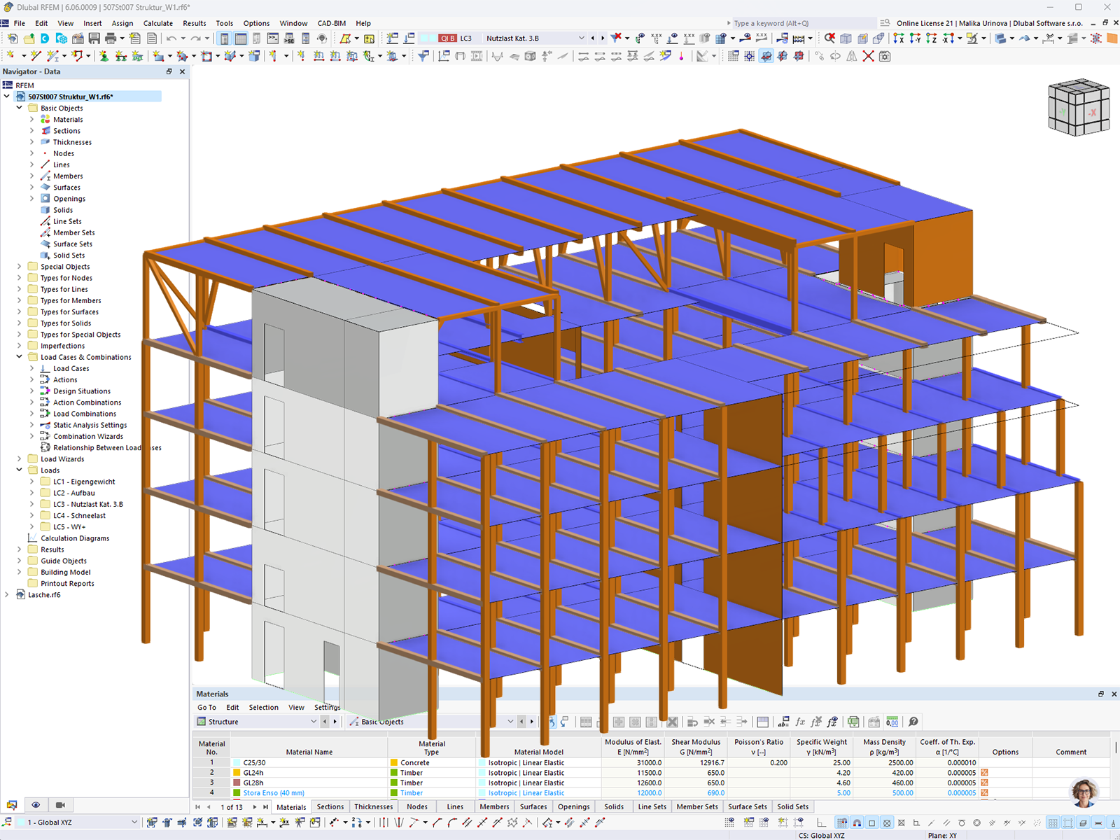 RFEM 模型 des Laborgebäudes in Garching bei München | ©Lignaconsult