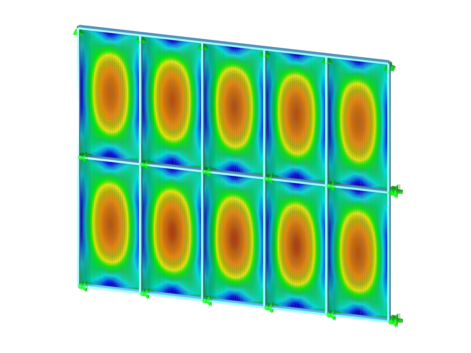 RFEM 6 中的玻璃幕墙模型
