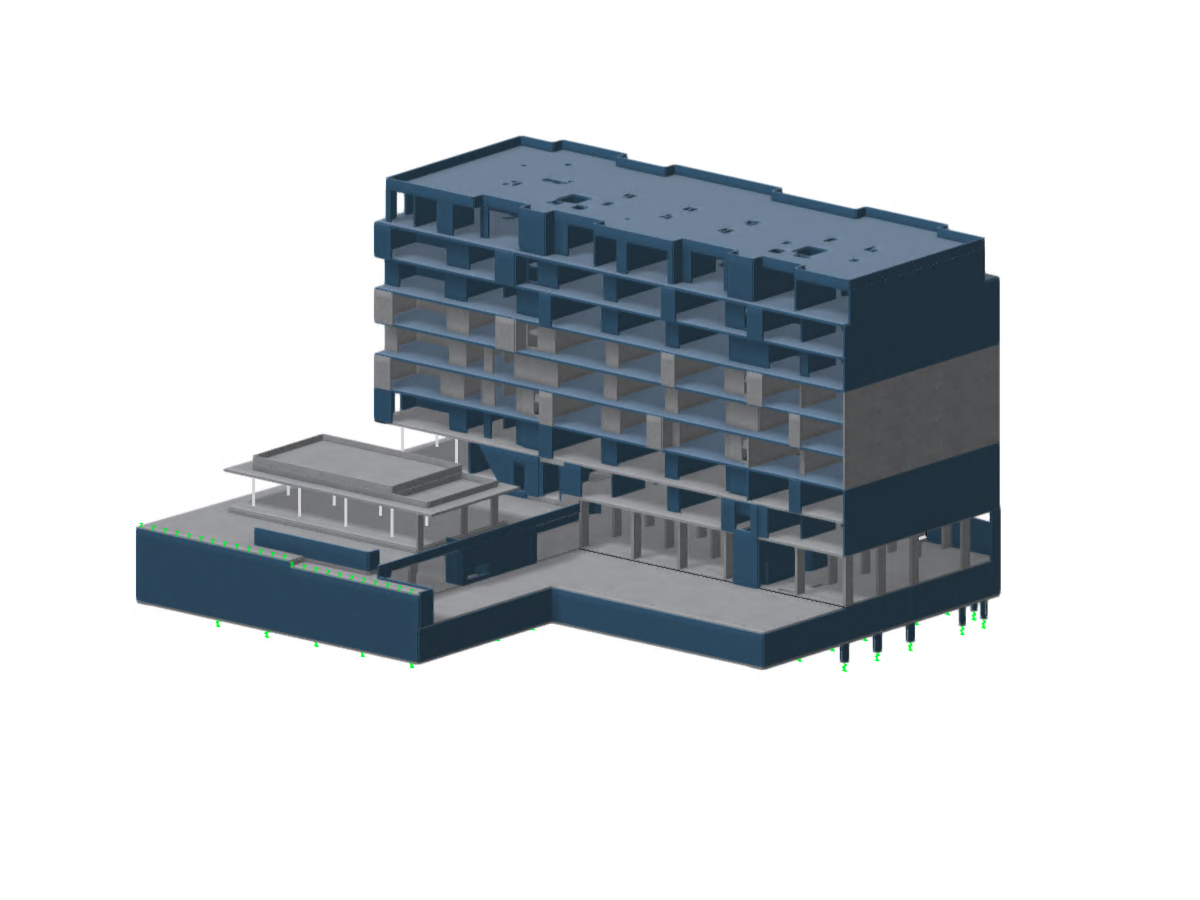 模型 005552 | 钢筋混凝土住宅建筑和桩基