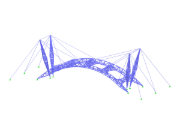 西安-西咸北环线高速公路收费站，展示采用复杂参数化模型设计的拱形桁架支撑结构。