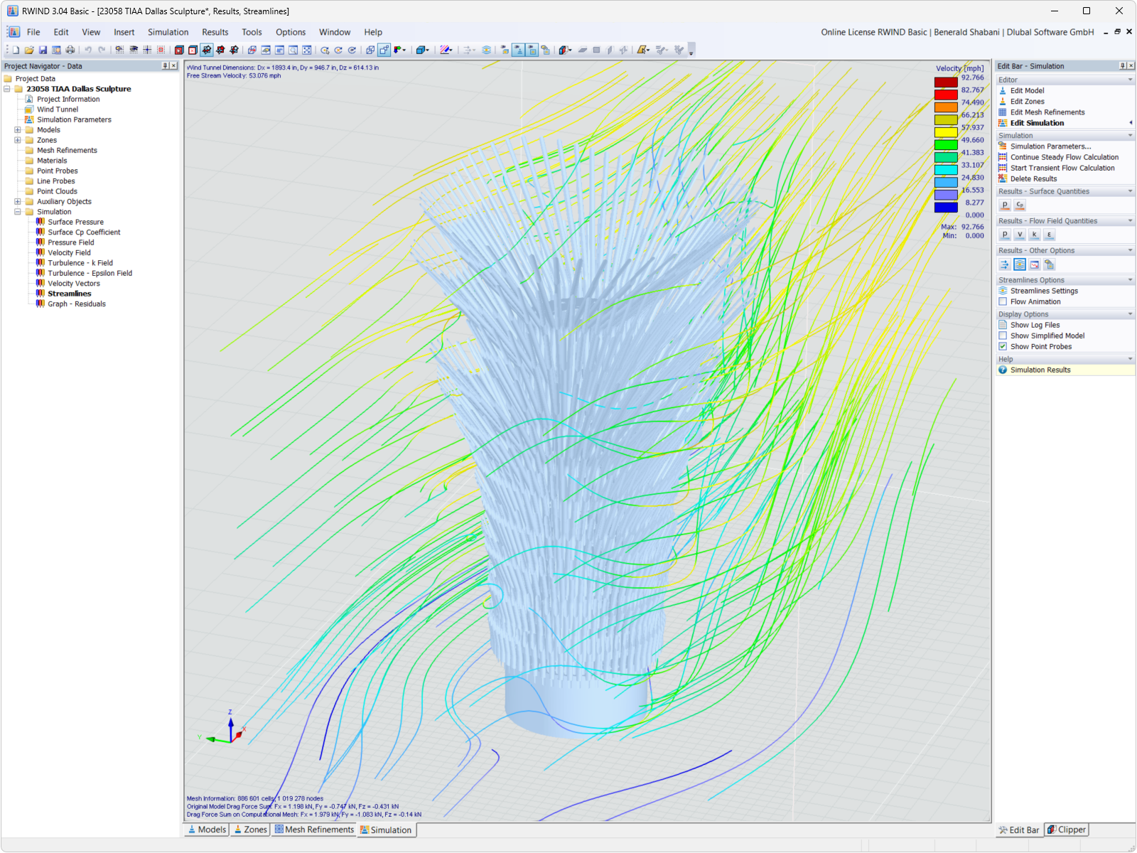 使用 RWIND Simulation 软件分析风荷载对雕塑建筑的影响
