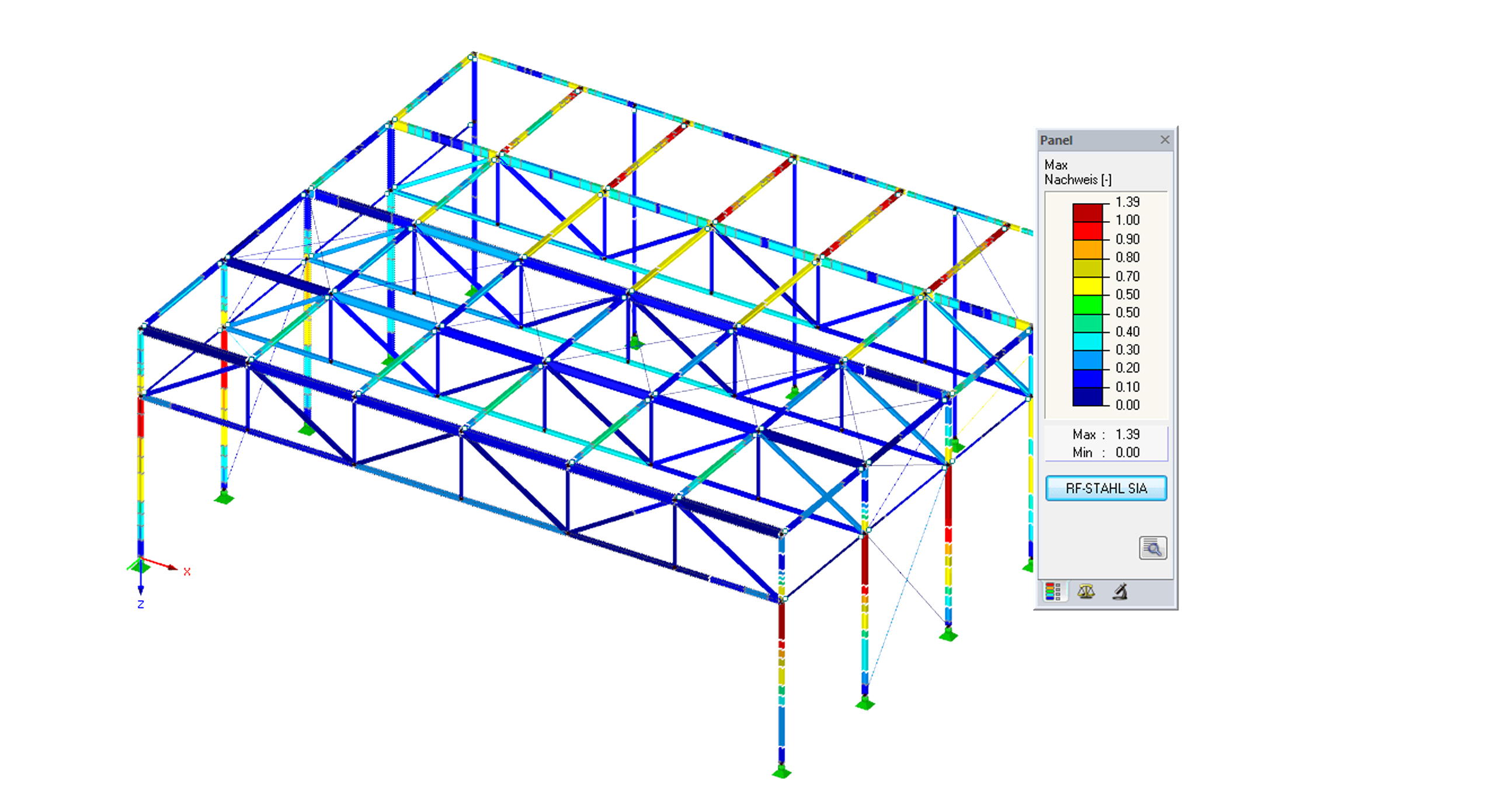 使用 RF-/STEEL NTC-RCDF 模块根据墨西哥 NTC-RCDF 标准进行钢构件设计验算。