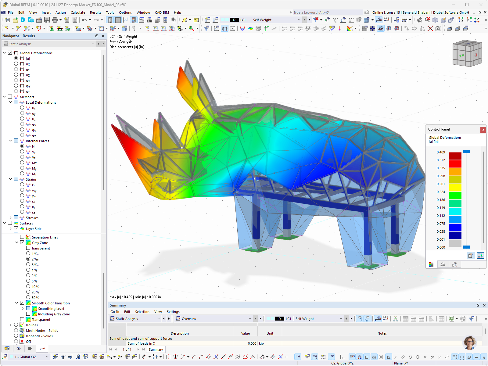 使用 RFEM 软件创建受力下的钢结构变形分析。