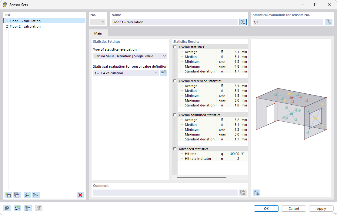 对话框“传感器集”