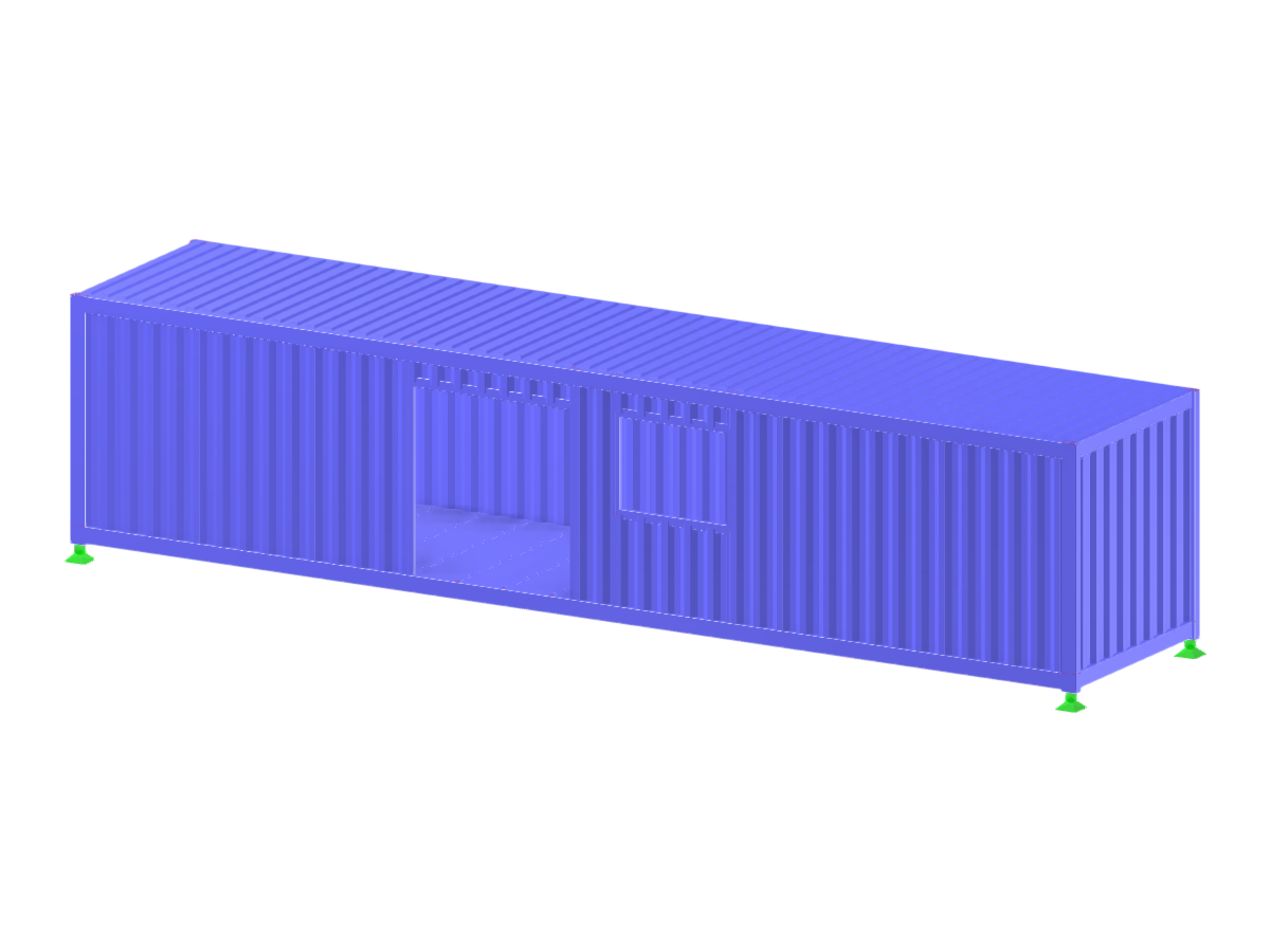 带门洞和窗洞定义的容器模型，有效展示面建模技术。